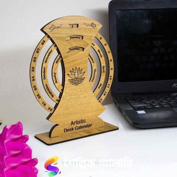 UNIVERSAL LIFETIME New Year Wooden Desk Calendar
